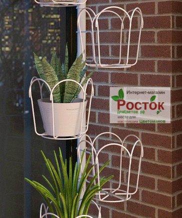 подставка металлическая для цветов на стену. Фото N14